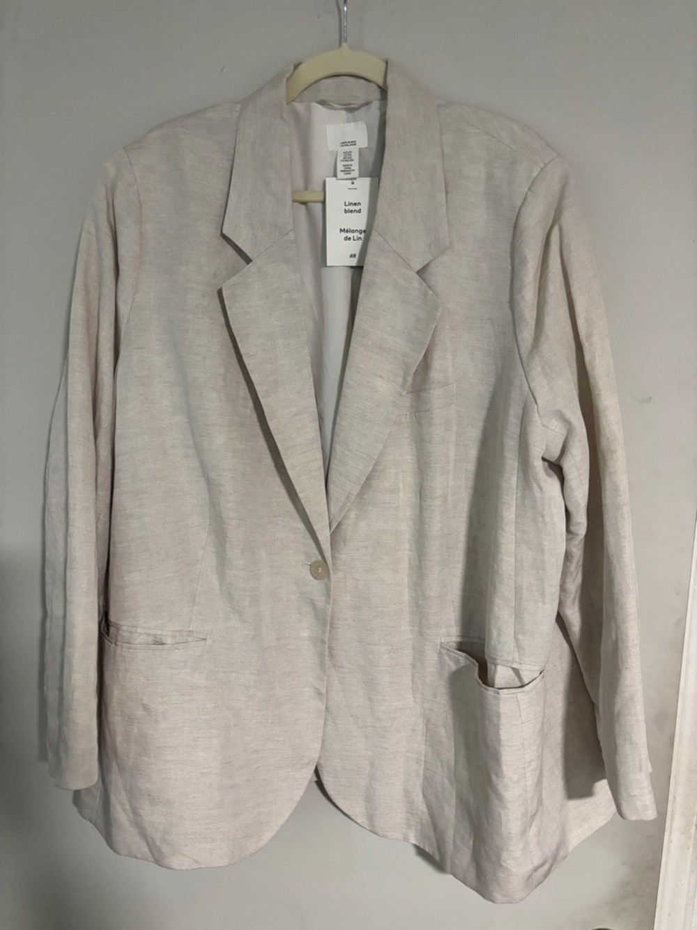 H&M Light Beige Linen-Blend Women's Blazer